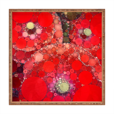 Olivia St Claire Red Poppy Abstract Square Tray