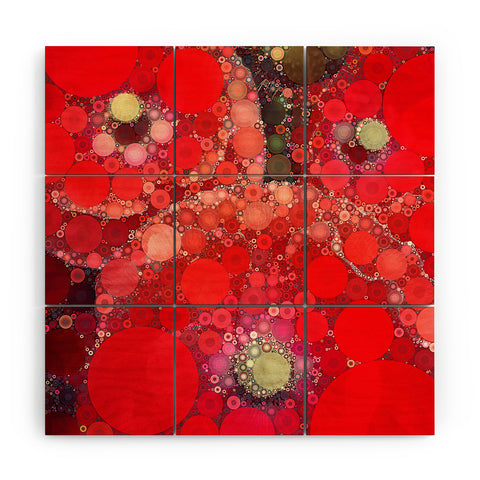 Olivia St Claire Red Poppy Abstract Wood Wall Mural