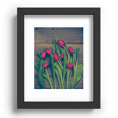 Olivia St Claire Red Tulips Recessed Framing Rectangle