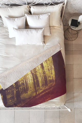 Olivia St Claire She Experienced Heaven on Earth Among the Trees Fleece Throw Blanket