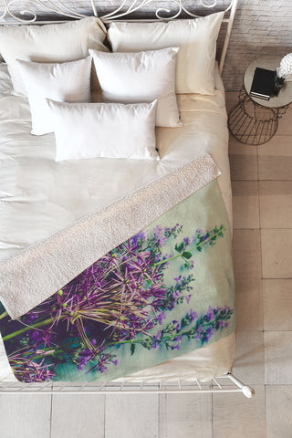 Olivia St Claire Spring Bouquet Fleece Throw Blanket