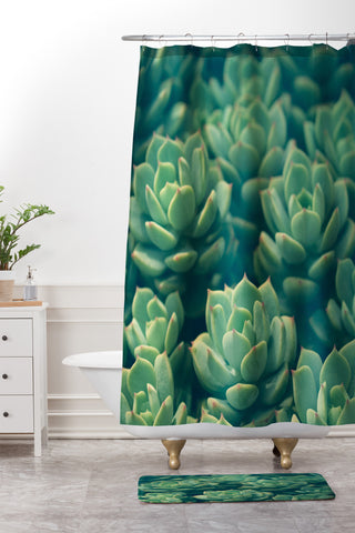 Olivia St Claire Succulents Shower Curtain And Mat