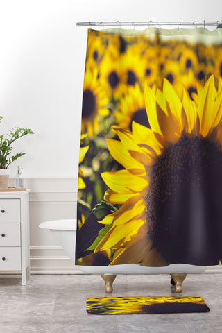 Olivia St Claire Summer Sunflower Love Shower Curtain And Mat