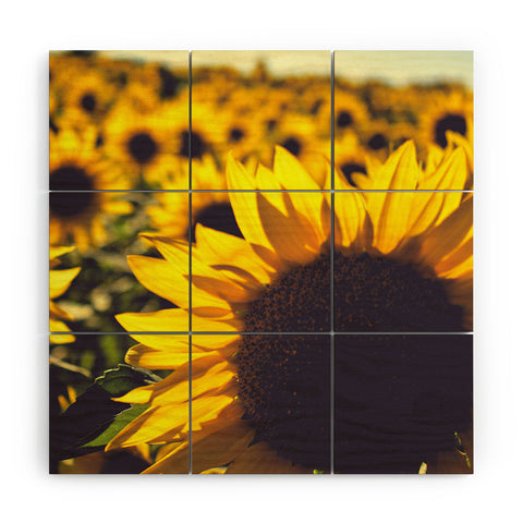Olivia St Claire Summer Sunflower Love Wood Wall Mural