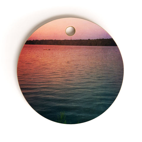 Olivia St Claire Sunset on the Lake Cutting Board Round