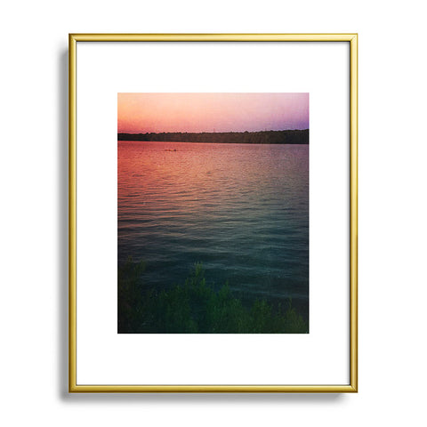 Olivia St Claire Sunset on the Lake Metal Framed Art Print