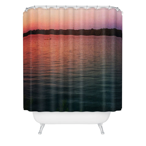 Olivia St Claire Sunset on the Lake Shower Curtain
