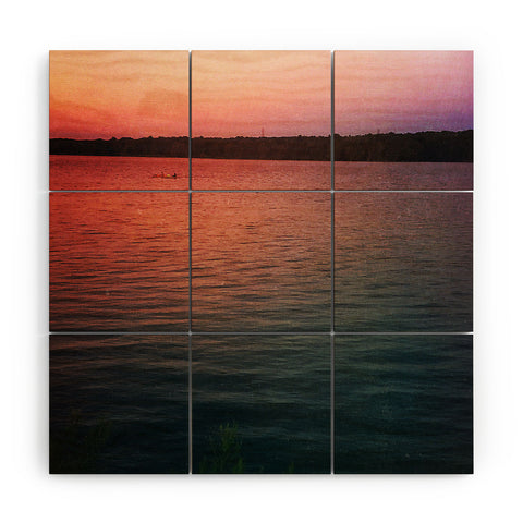 Olivia St Claire Sunset on the Lake Wood Wall Mural
