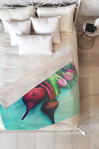 Olivia St Claire The Beat Goes On Red Fleece Throw Blanket