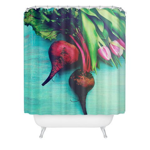 Olivia St Claire The Beat Goes On Red Shower Curtain