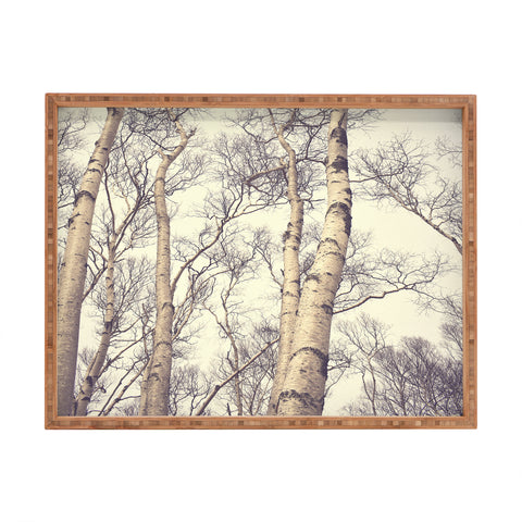Olivia St Claire Winter Birch Trees Rectangular Tray