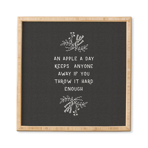 Orara Studio An Apple A Day Humorous Quote Framed Wall Art