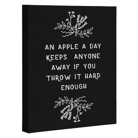 Orara Studio An Apple A Day Humorous Quote Art Canvas