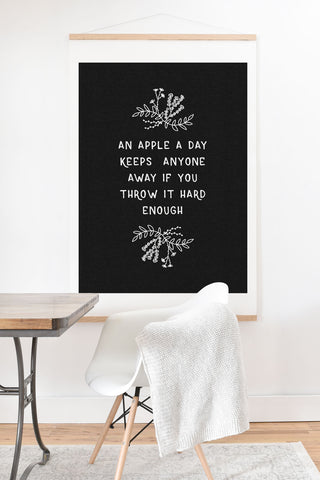 Orara Studio An Apple A Day Humorous Quote Art Print And Hanger