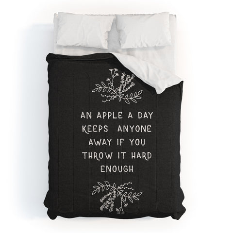 Orara Studio An Apple A Day Humorous Quote Comforter