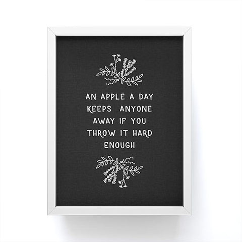 Orara Studio An Apple A Day Humorous Quote Framed Mini Art Print