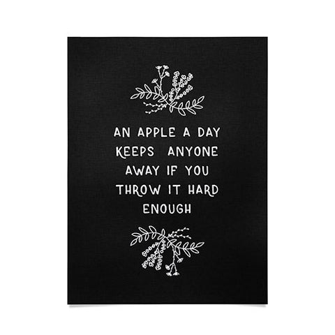 Orara Studio An Apple A Day Humorous Quote Poster