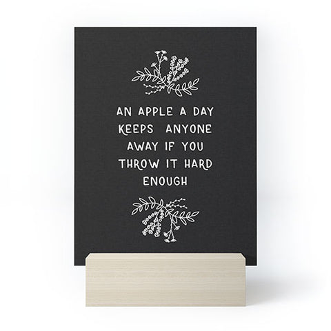 Orara Studio An Apple A Day Humorous Quote Mini Art Print