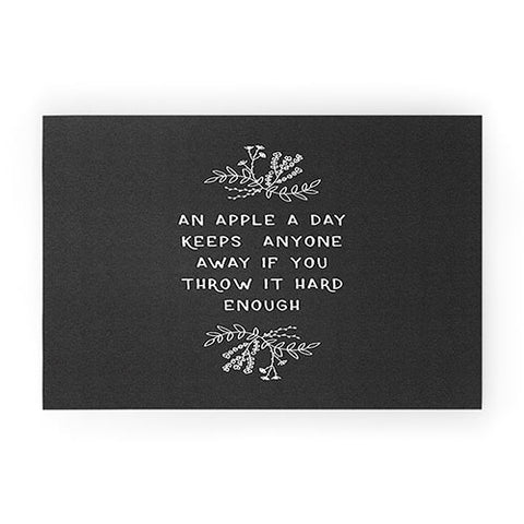 Orara Studio An Apple A Day Humorous Quote Welcome Mat