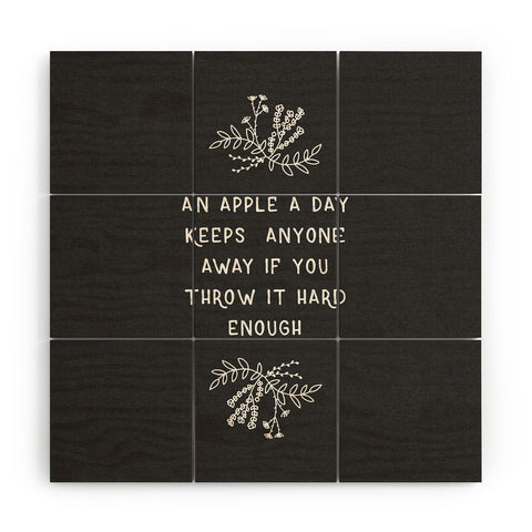 Orara Studio An Apple A Day Humorous Quote Wood Wall Mural