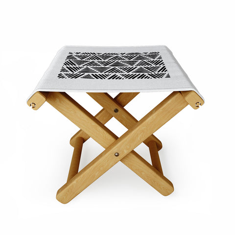 Orara Studio Black and White Abstract I Folding Stool