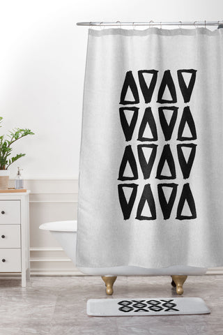 Orara Studio Black and White Abstract II Shower Curtain And Mat