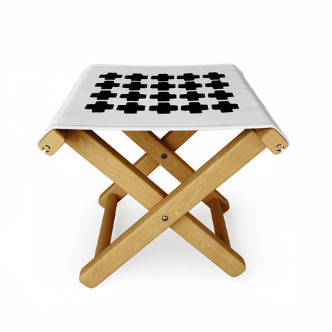 Orara Studio Black and White Abstract III Folding Stool