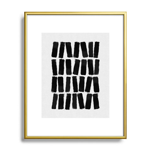 Orara Studio Black Brush Strokes Metal Framed Art Print