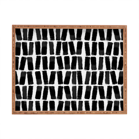 Orara Studio Black Brush Strokes Rectangular Tray