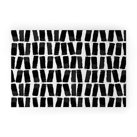 Orara Studio Black Brush Strokes Welcome Mat