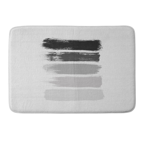 Orara Studio Black White Stripes Painting Memory Foam Bath Mat