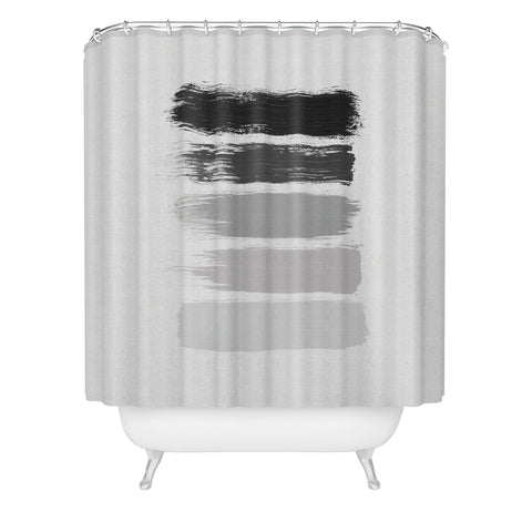 Orara Studio Black White Stripes Painting Shower Curtain