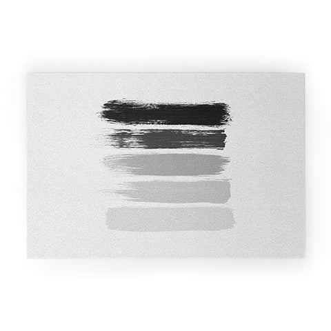 Orara Studio Black White Stripes Painting Welcome Mat