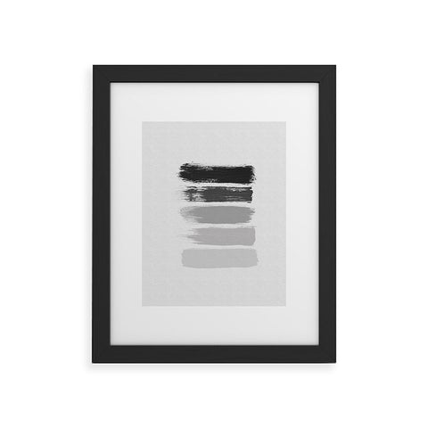 Orara Studio Black White Stripes Painting Framed Art Print
