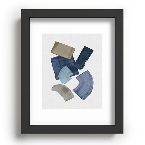 Orara Studio Blue And Brown Paint Blocks Recessed Framing Rectangle