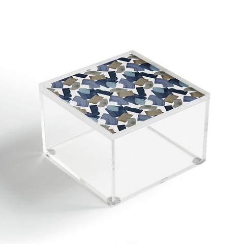 Orara Studio Blue And Brown Paint Blocks Acrylic Box