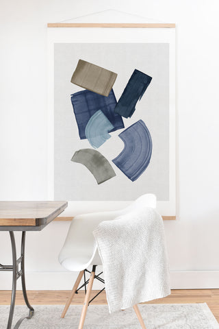 Orara Studio Blue And Brown Paint Blocks Art Print And Hanger