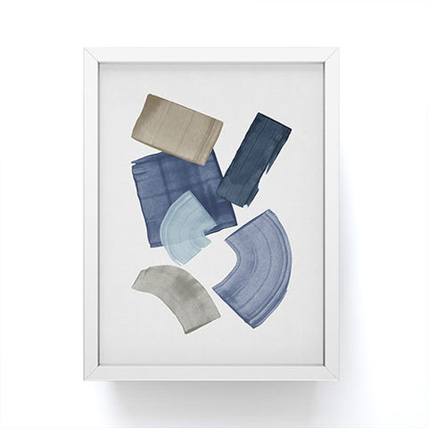 Orara Studio Blue And Brown Paint Blocks Framed Mini Art Print