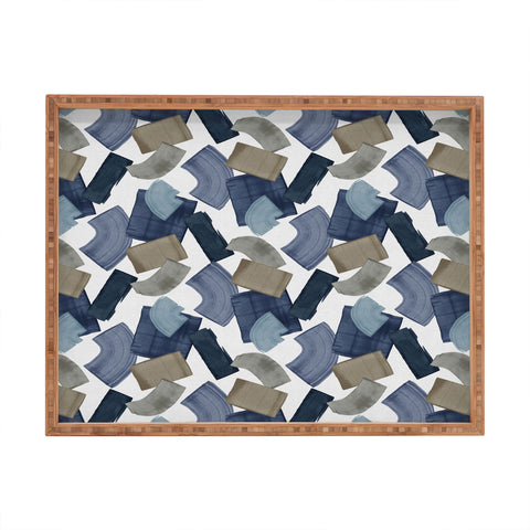 Orara Studio Blue And Brown Paint Blocks Rectangular Tray