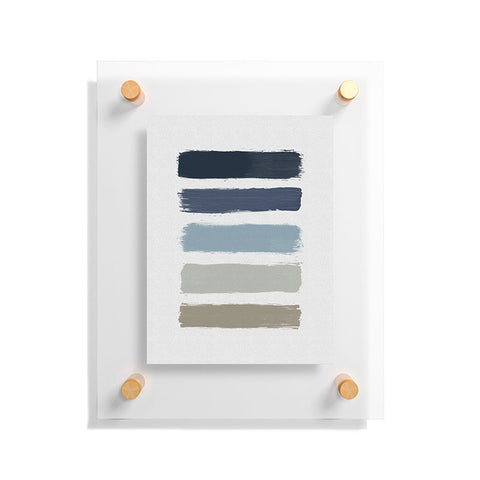 Orara Studio Blue and Taupe Stripes Floating Acrylic Print