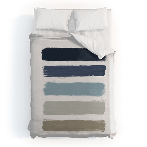 Orara Studio Blue and Taupe Stripes Duvet Cover