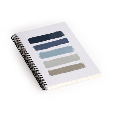 Orara Studio Blue and Taupe Stripes Spiral Notebook