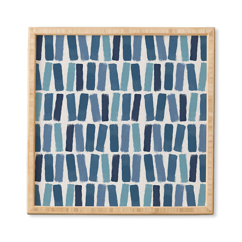 Orara Studio Blue Brush Strokes Framed Wall Art