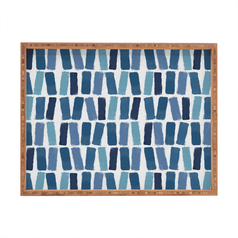 Orara Studio Blue Brush Strokes Rectangular Tray