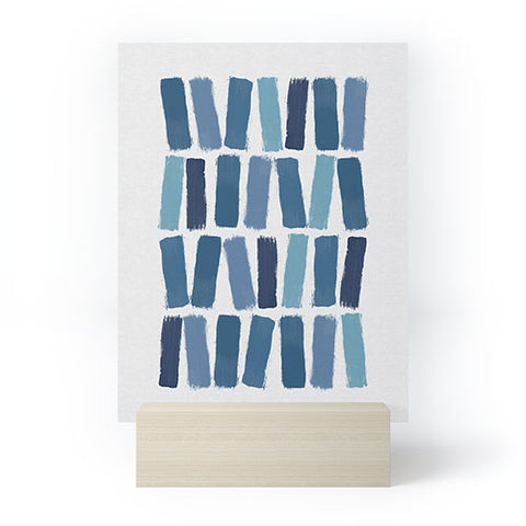 Orara Studio Blue Brush Strokes Mini Art Print
