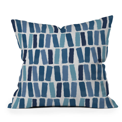 Orara Studio Blue Brush Strokes Throw Pillow