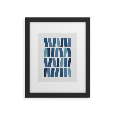 Orara Studio Blue Brush Strokes Framed Art Print