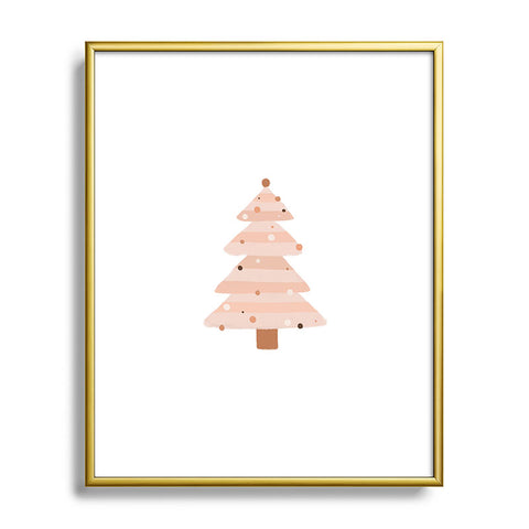 Orara Studio Blush Christmas Tree Metal Framed Art Print