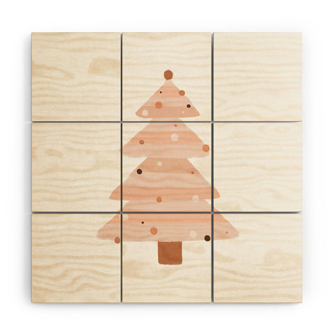 Orara Studio Blush Christmas Tree Wood Wall Mural