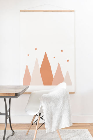 Orara Studio Blush Mountains Art Print And Hanger